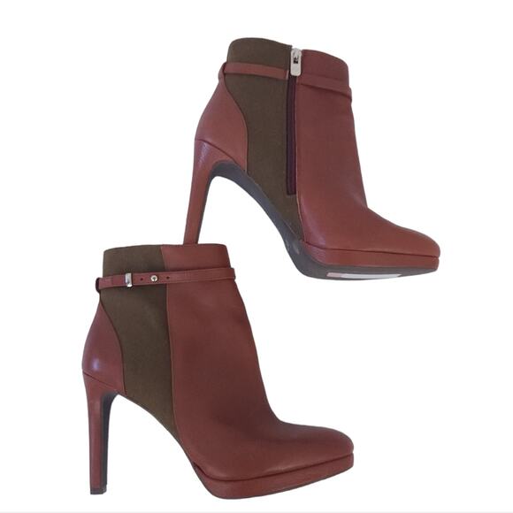 Antonio Melani Stilleto Ankle Boots Size 9 Brown Side Zip, EXCELLENT CONDITION - Picture 1 of 5